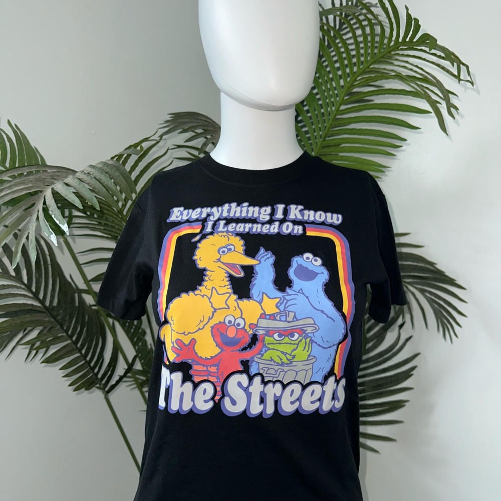 Black Sesame Street Graphic T-Shirt